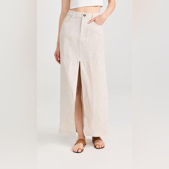 Reformation Tazz Linen Maxi Skirt - Oatmeal Size 8 - Picture 1 of 6